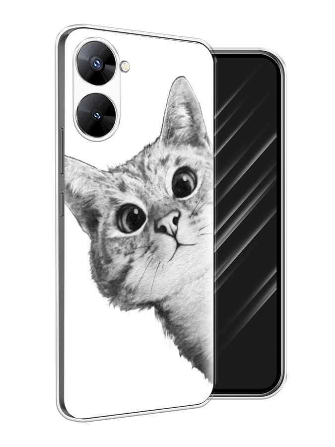 

Чехол Awog на Realme V30 5G/V30T 5G "Кот рисунок черно-белый", Черный, 2513550-1