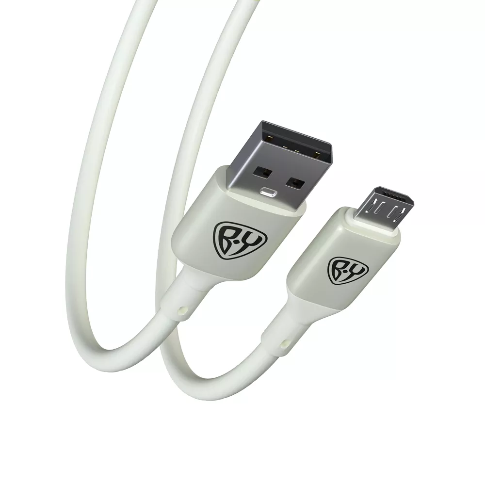 Кабель для зарядки BY Space Cable Pro USB - Micro USB быстрая зарядка QC3, 1 м, белый