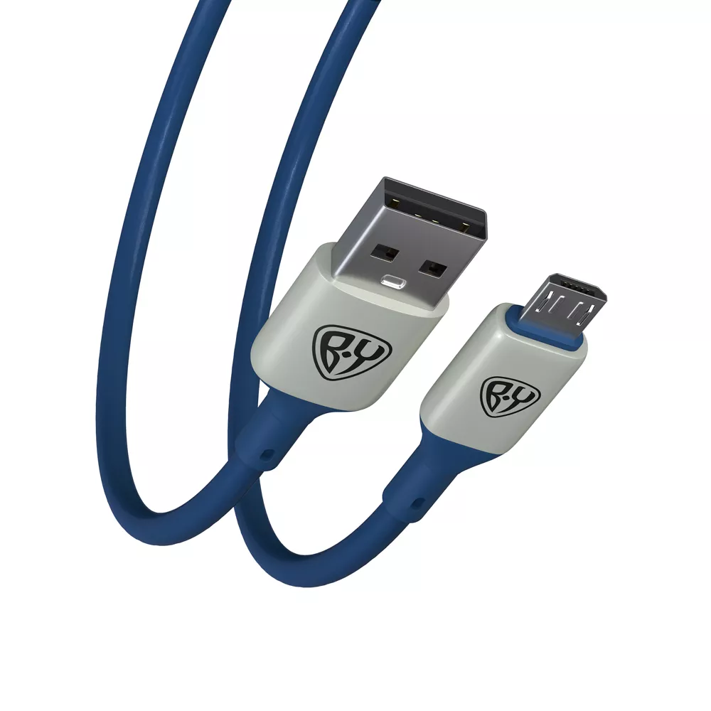 Кабель для зарядки BY Space Cable Pro USB - Micro USB быстрая зарядка QC3, 1 м, синий