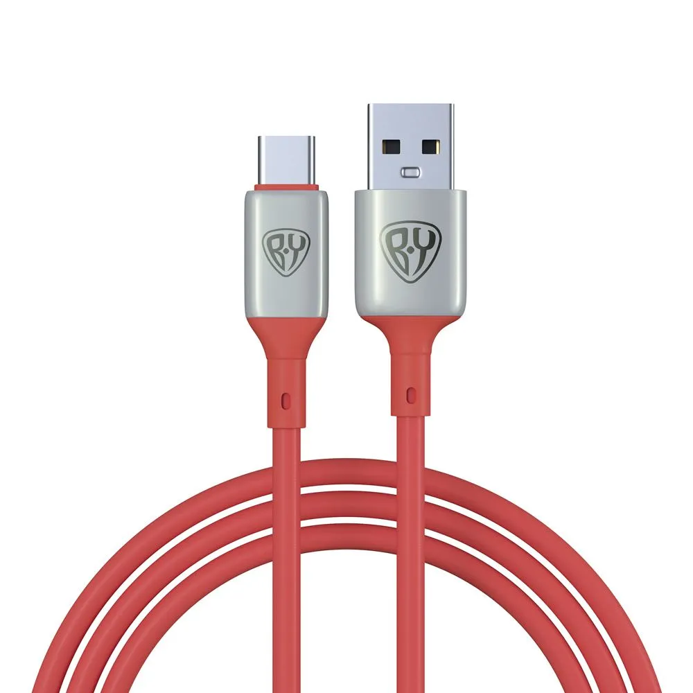 Кабель для зарядки BY Space Cable Pro USB - USB Type-C быстрая зарядка QC3, 1 м, красный