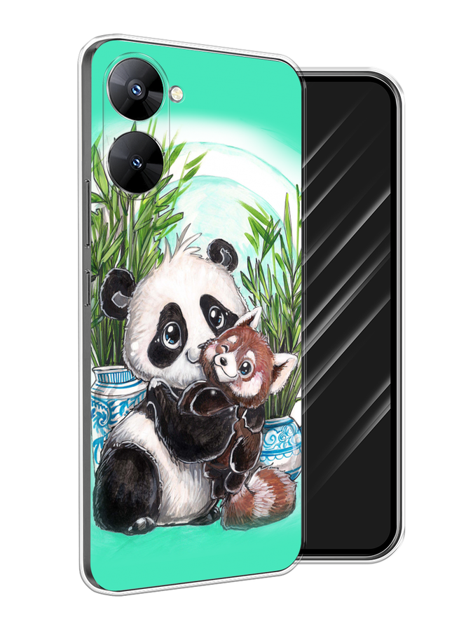 

Чехол Awog на Realme V30 5G/V30T 5G "Друзья зверята", Бирюзовый;белый;черный, 2513550-2