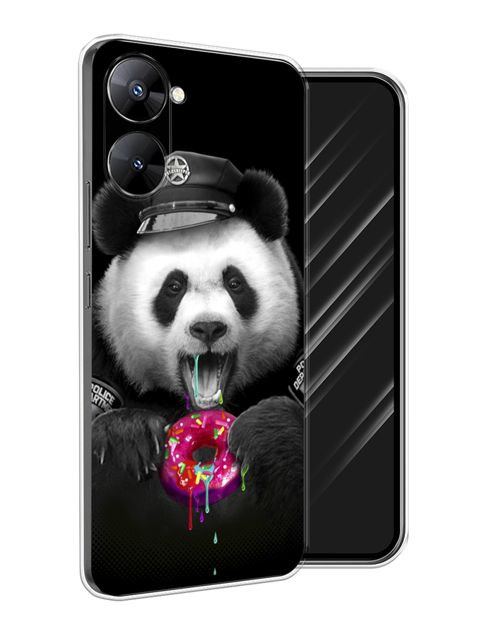 

Чехол Awog на Realme V30 5G/V30T 5G "Панда police", Черный;белый;розовый, 2513550-2