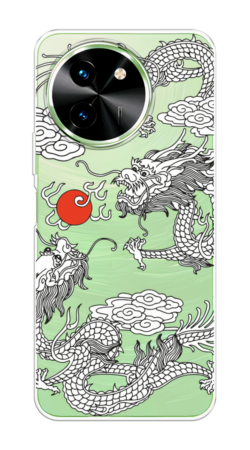 

Чехол на Vivo T3x/Y38 5G "Драконы с ножом", Прозрачный;черный;белый, 2610750-1