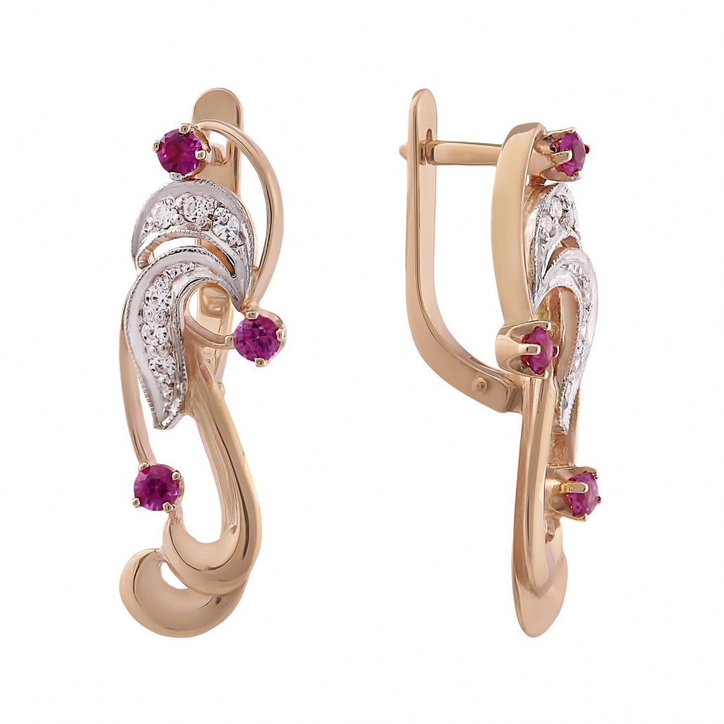

Серьги из красного золота с корундом Золото Дисконт 2004219315пд, 2004219315пд