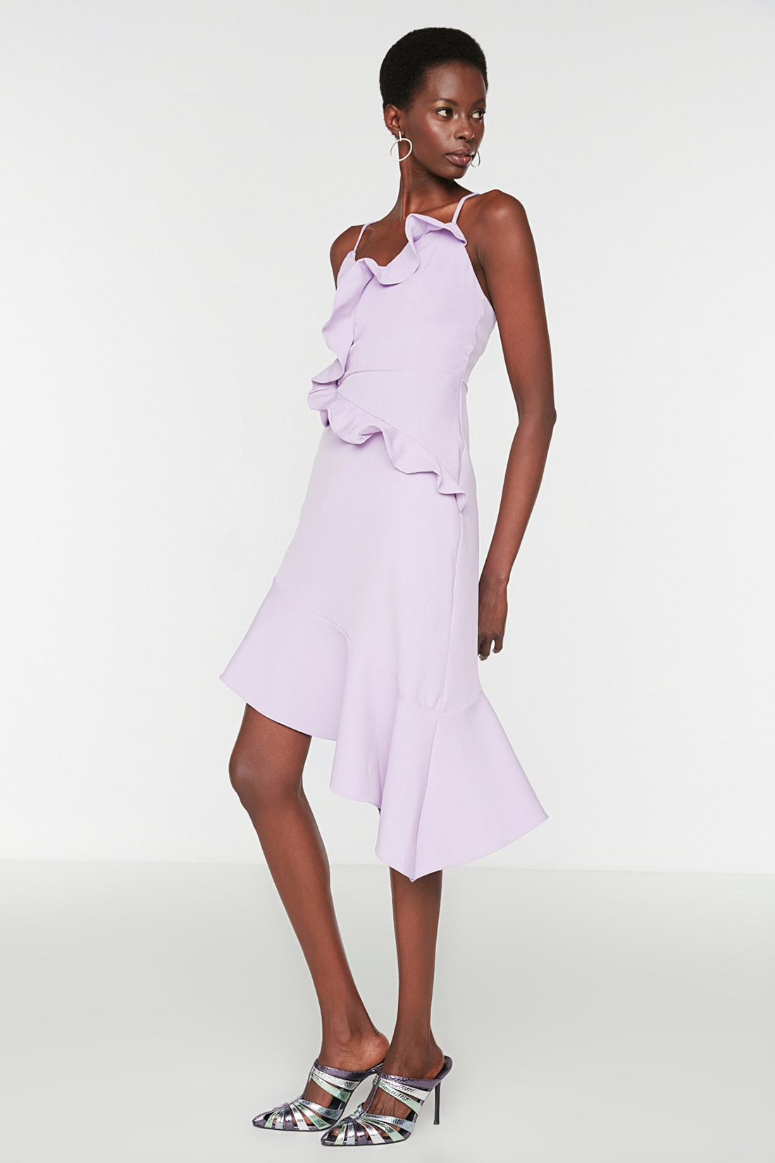 Платье женское Trendyol TPRSS22EL2068 фиолетовое 36
