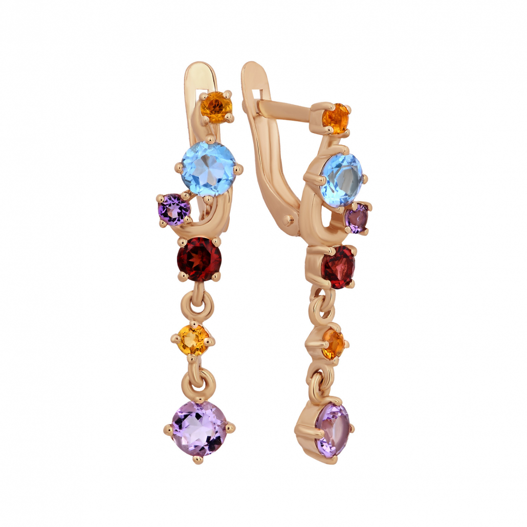 

Серьги из красного золота с гранатом Золото Дисконт 2005211210пд, 2005211210пд