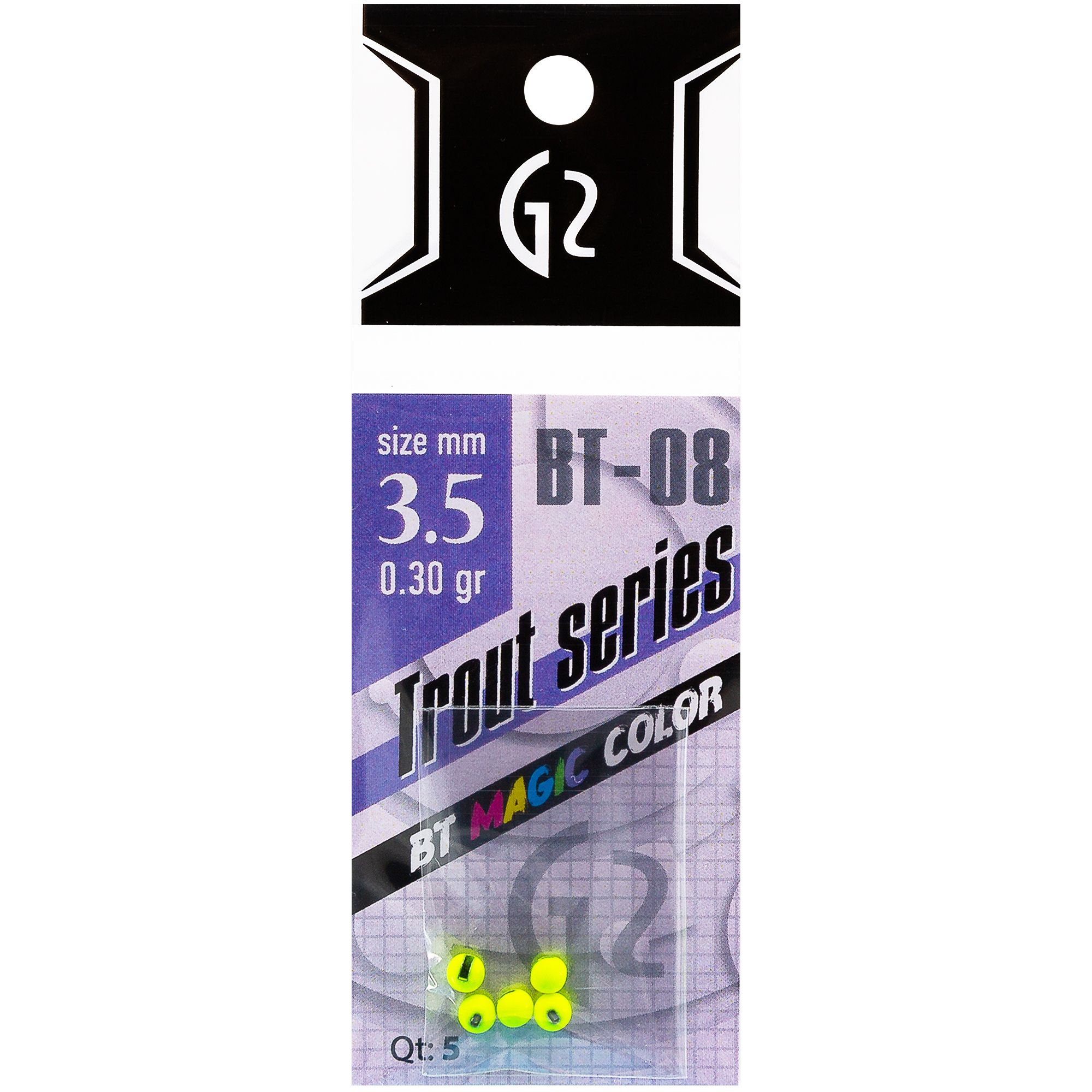

Вольфрамовые грузила G2 Bt Magik Color 0.30 гр цвет Жёлтый, 5 шт, Желтый, Bt Magic Color