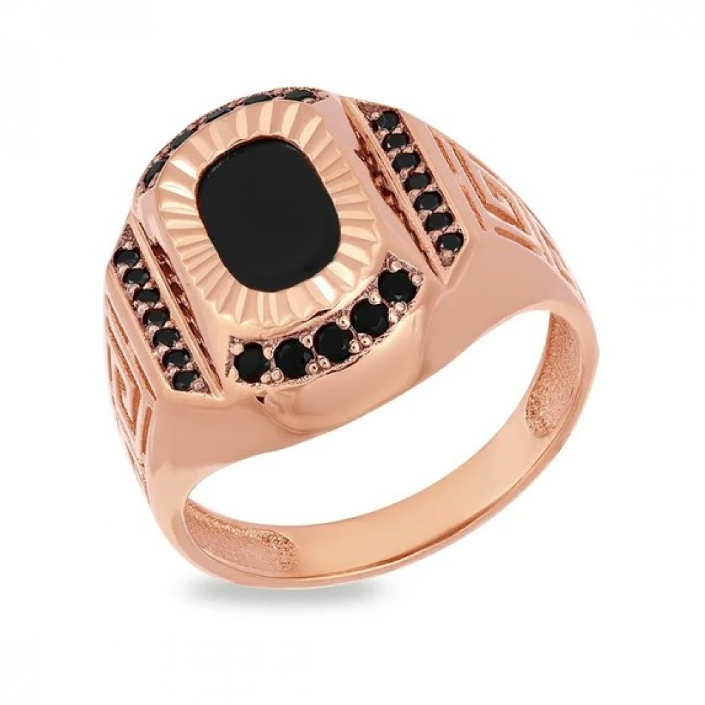 

Кольцо печатка из красного золота с ониксом р. 20 Золото Дисконт 1608210353пд, 1608210353пд