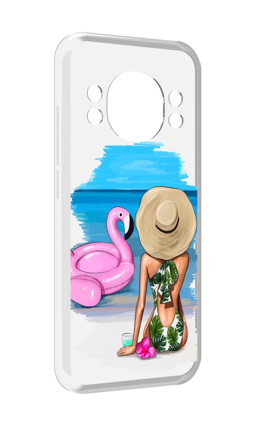 

Чехол MyPads Девушка-и-фламинго женский для Doogee S98 / S98 Pro, Прозрачный, Tocco