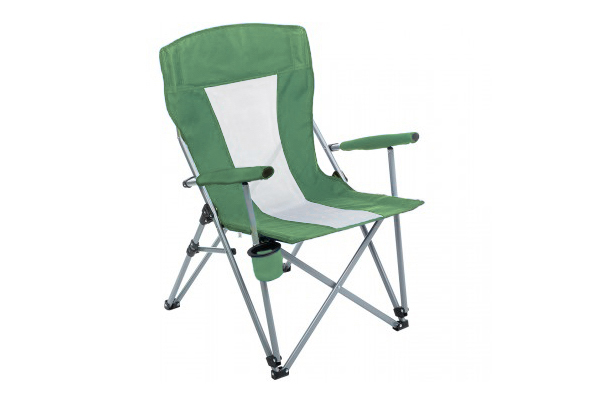 PREMIER Кресло PREMIER складное, твердые тканевые подлокотники (зеленый/белый), нагрузка 1