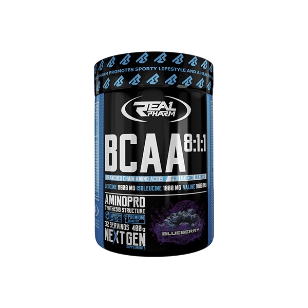 фото Real pharm bcaa 8:1:1 400 г, blueberry