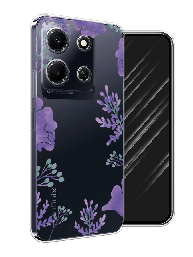 

Чехол Awog на Infinix Note 30i "Сиреневая цветочная рамка", Прозрачный;фиолетовый, 3104350-8