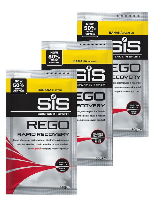 фото Sis sis, напиток углеводно-белковый, порошок rego rapid recovery, 3х50г (банан)