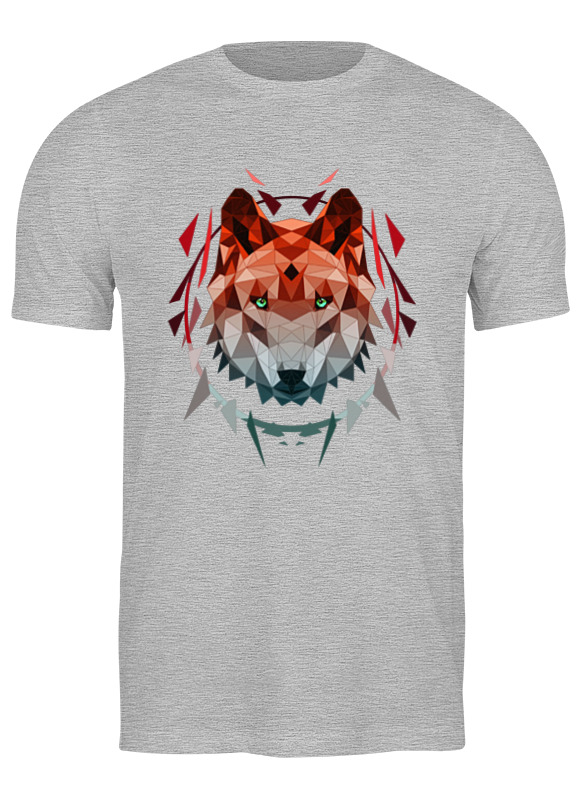 

Футболка мужская Printio Геометрический волк серая L, Серый, Геометрический волк