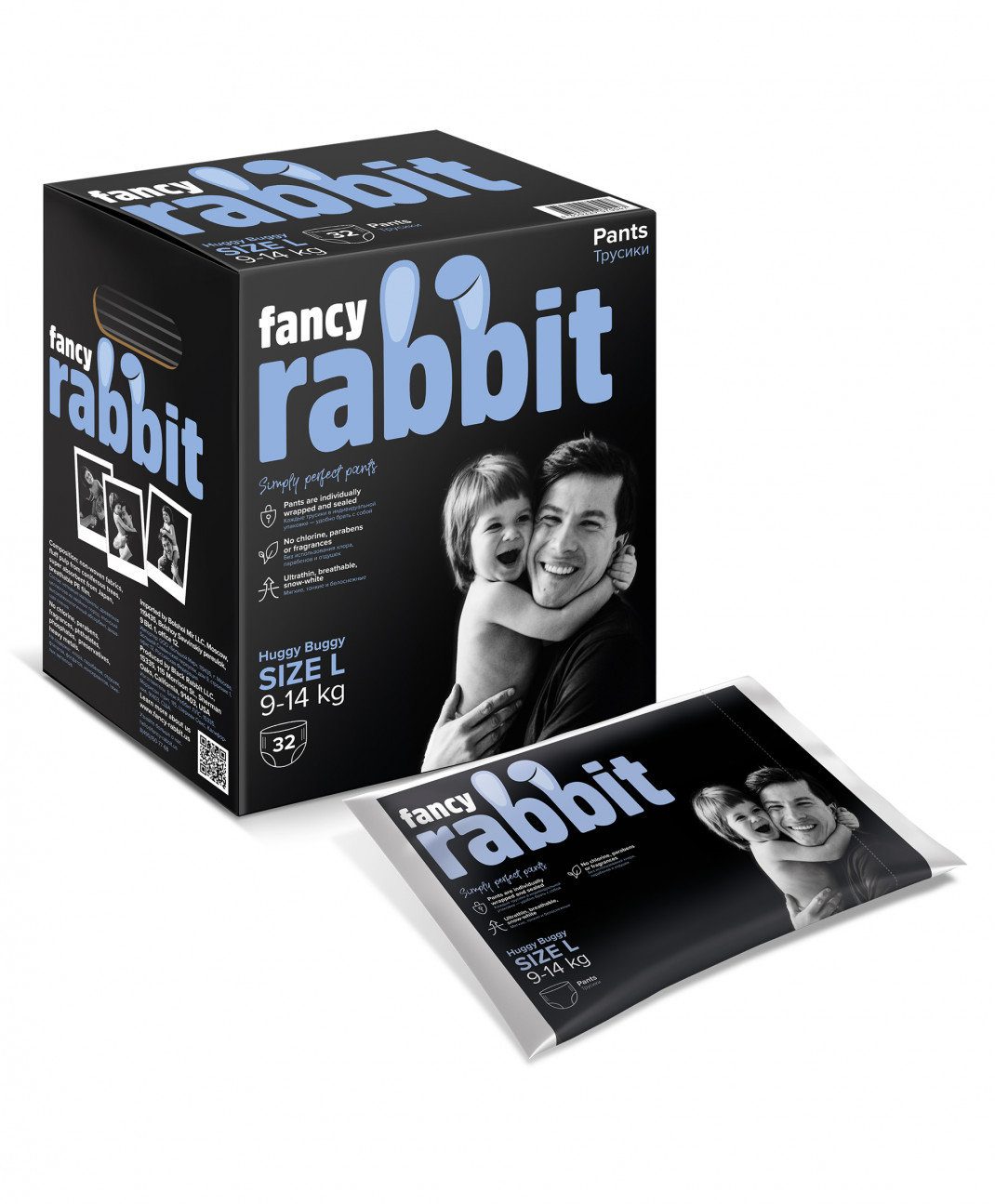 Трусики-подгузники Fancy Rabbit 9-14 кг, L, 32 шт