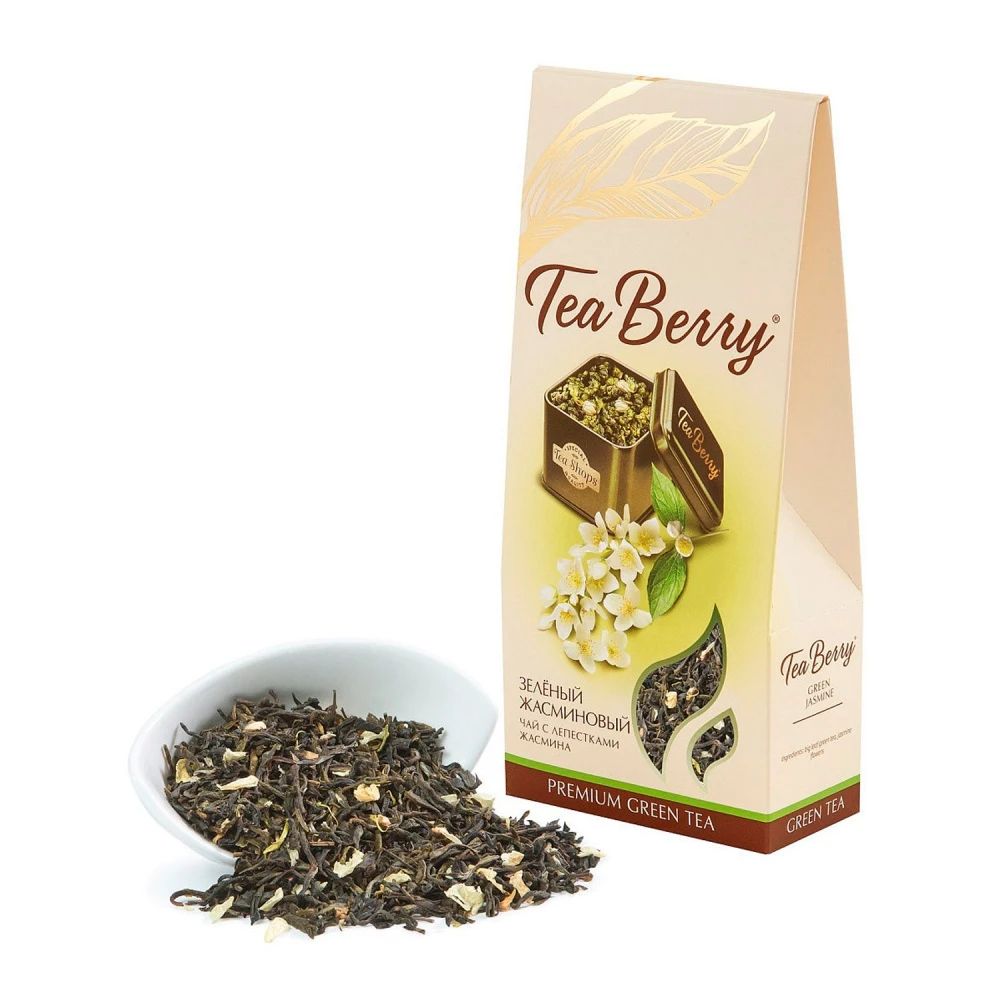 

Чай зеленый Tea Berry Жасминовый, листовой, с добавками, 100 г