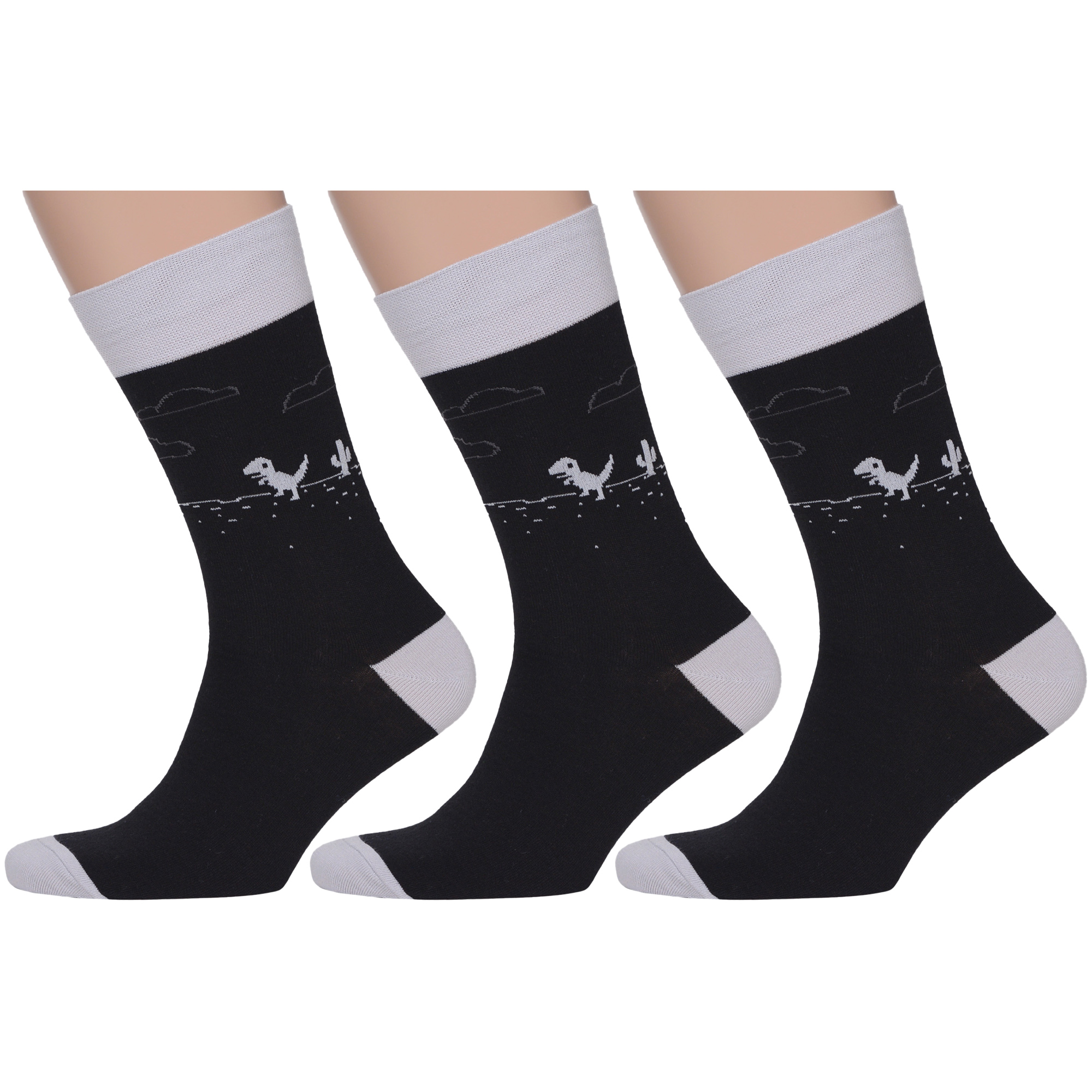 

Комплект носков мужских MoscowSocksClub msk3-М26 черных 27, Черный, msk3-М26