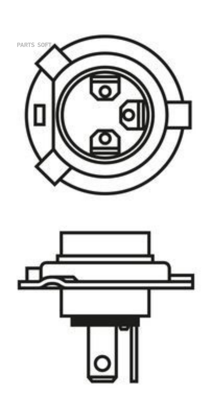 

Лампа 12v h4 60/55w p43t pure light bosch Bosch 1987301425