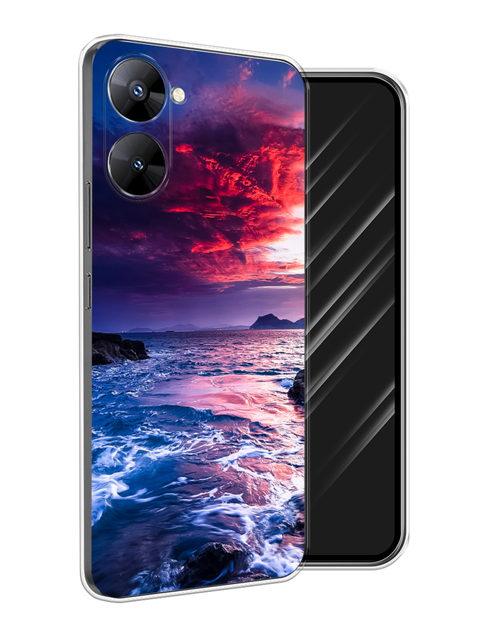 

Чехол Awog на Realme V30 5G/V30T 5G "Волны 1", Розовый;синий, 2513550-4