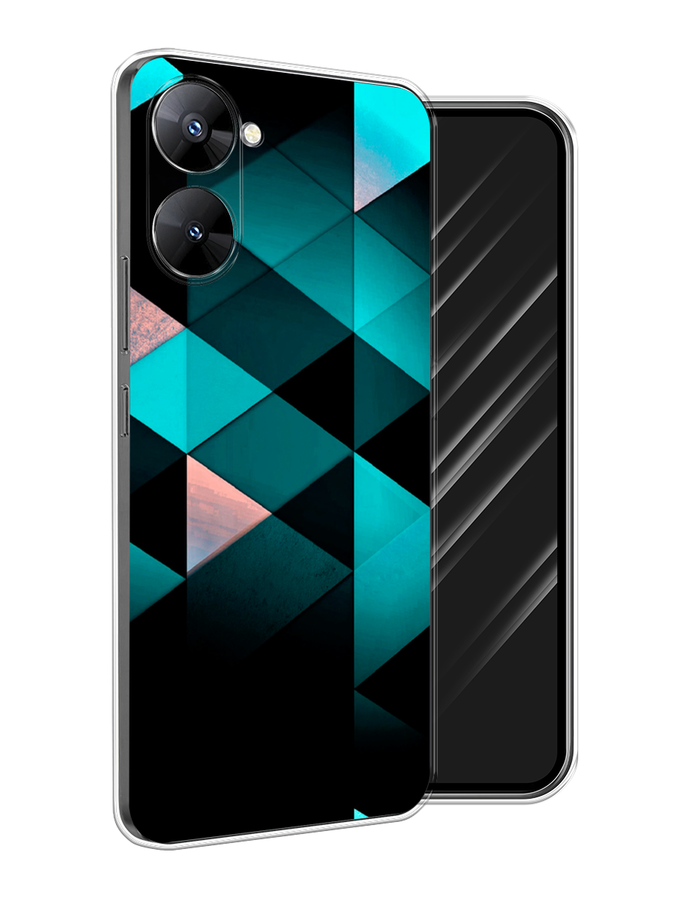 

Чехол Awog на Realme V30 5G/V30T 5G "Геометрия 16", Бирюзовый;черный, 2513550-3