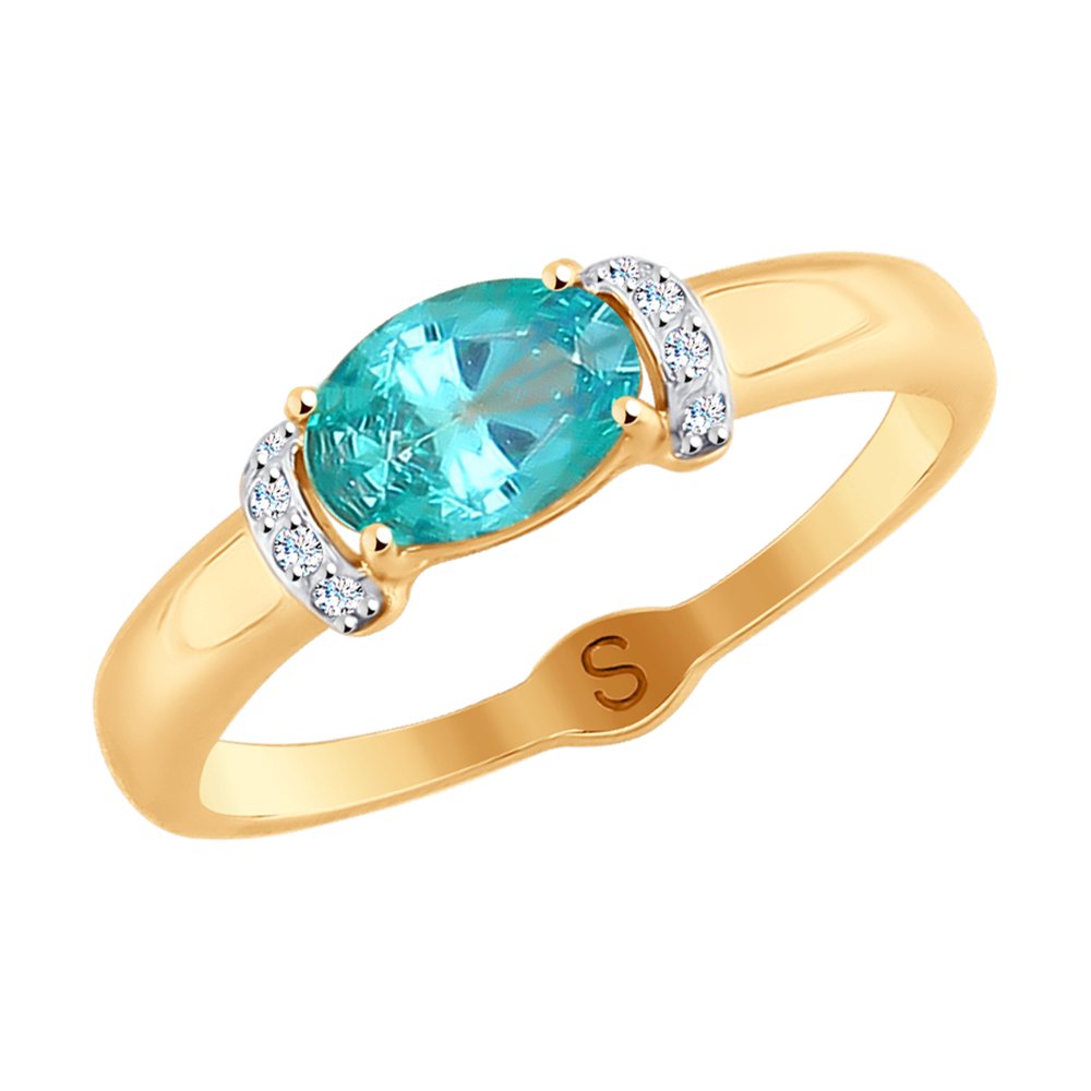 

Кольцо из желтого золота со swarovski р. 16.5 Яхонт Ювелирный 198332, 198332