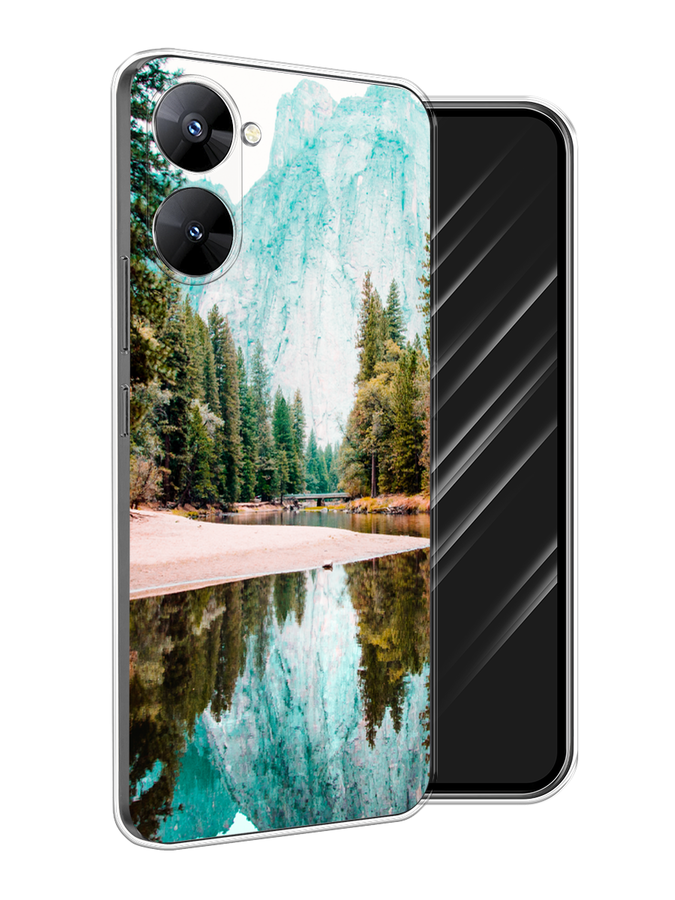 

Чехол Awog на Realme V30 5G/V30T 5G "Горы 11", Зеленый;голубой, 2513550-4
