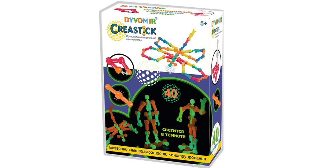 

Конструктор Creastick со светящимися деталями, коробка