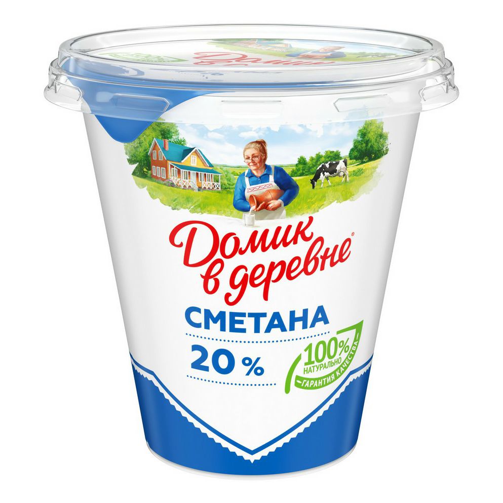 Сметана Домик в Деревне 20% БЗМЖ 300 г