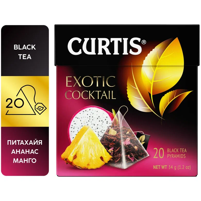 фото Чай черный curtis exotic cocktail, с добавками, 20 пирамидок