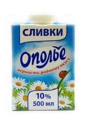 

Сливки Ополье 10% бзмж 500 мл