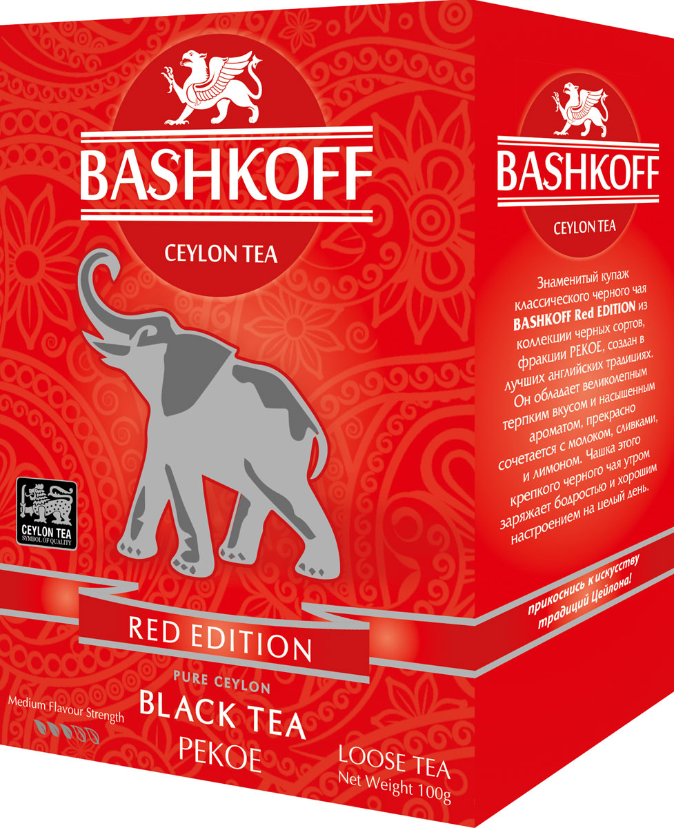 

Чай черный Bashkoff tea "Red Edition", среднелистовой, PEKOE, 100 г