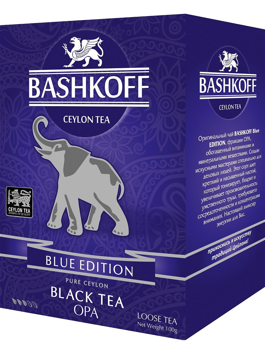 

Чай черный Bashkoff tea "Blue Edition", крупнолистовой, OPA, 100 г