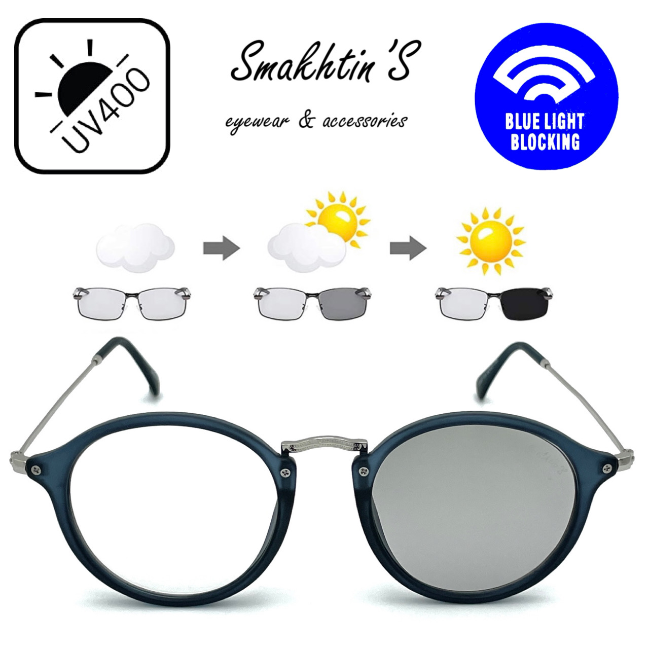 Очки для компьютера Smakhtin'S eyewear & accessories серебристый, синий (2447С4)