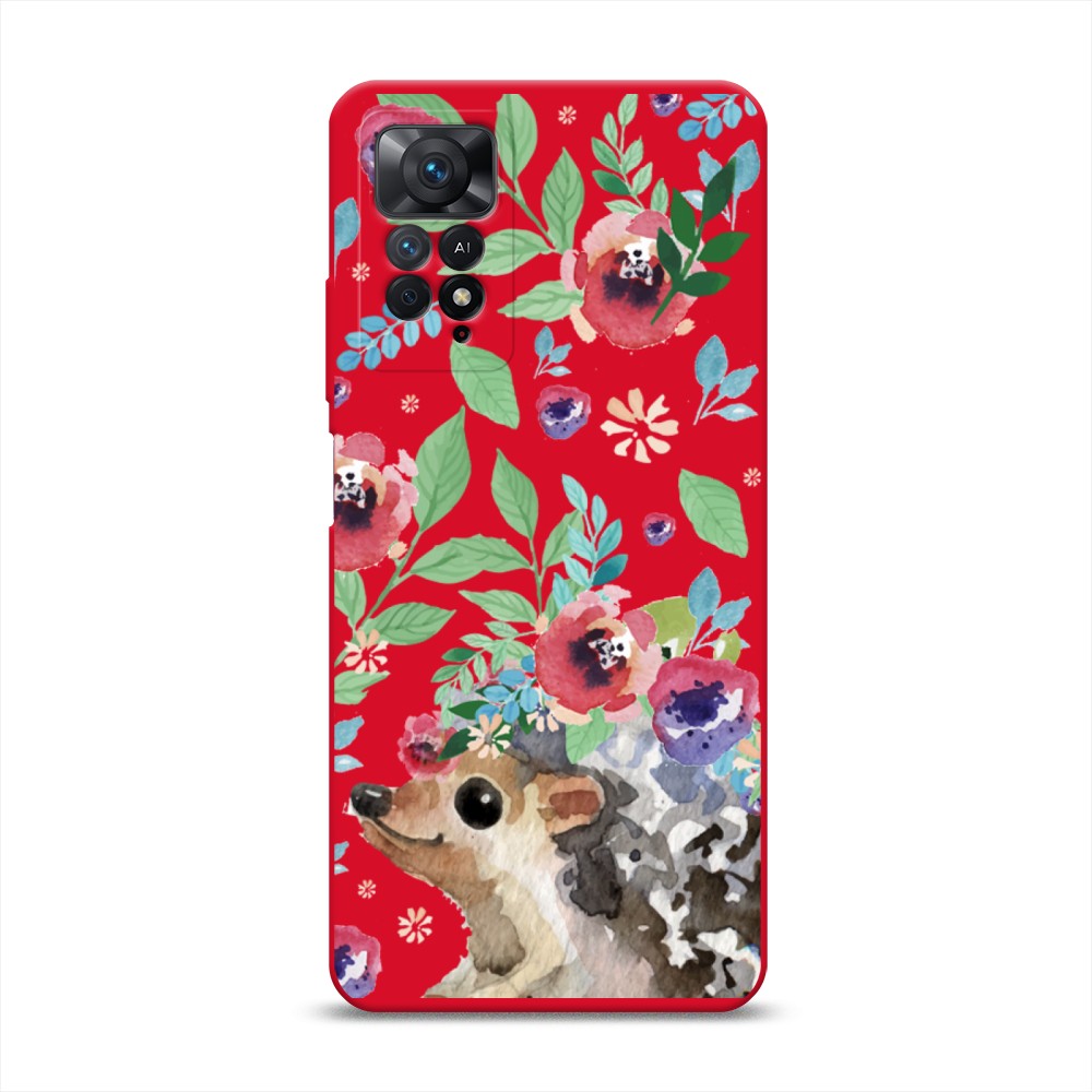 

Чехол Awog на Xiaomi Redmi Note 11 Pro/11 Pro 5G/11E Pro "Ежик в цветах акварель", Розовый;зеленый;коричневый, 314853-1