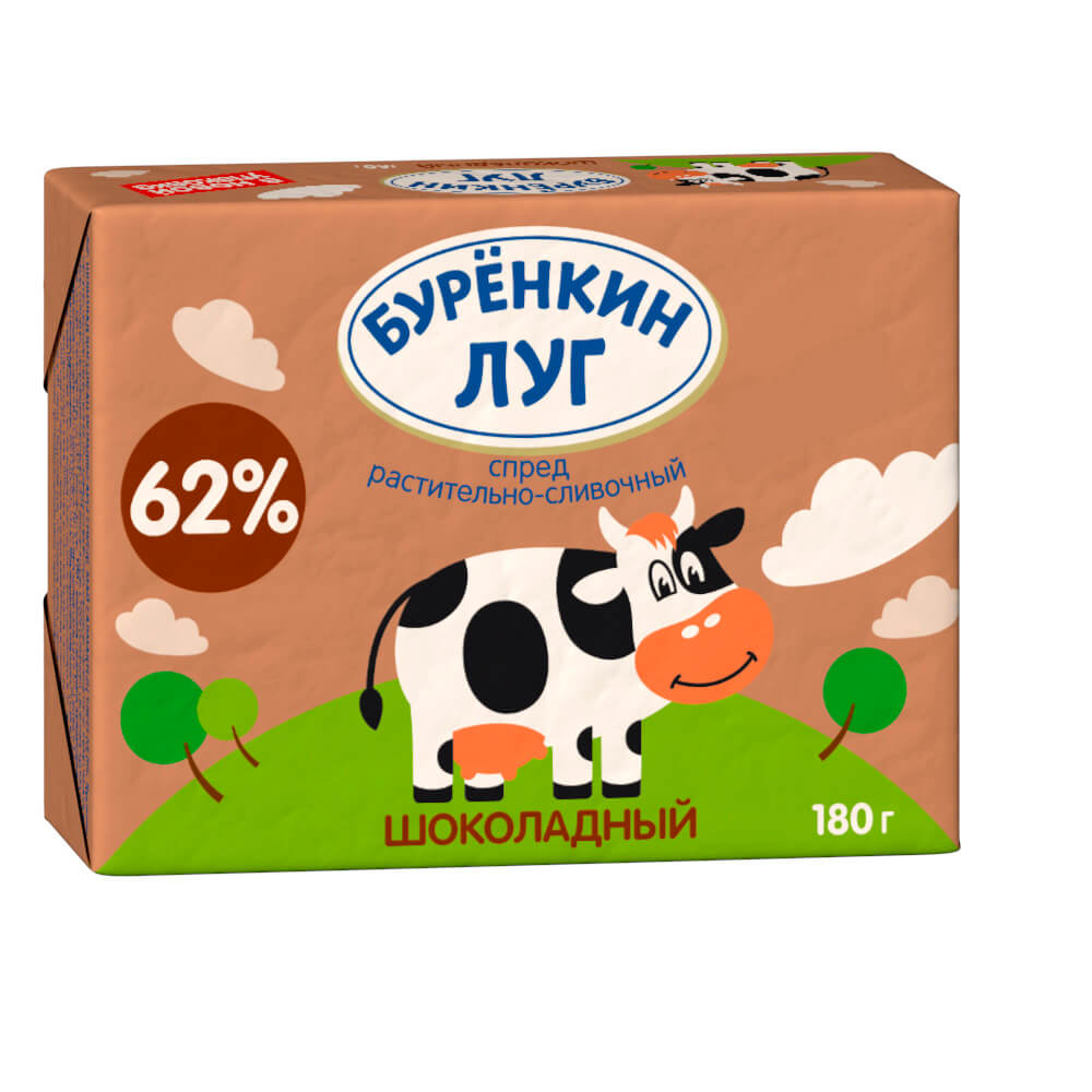 

Спред Буренкин луг растительно-жировой шоколадный 62% 180 г