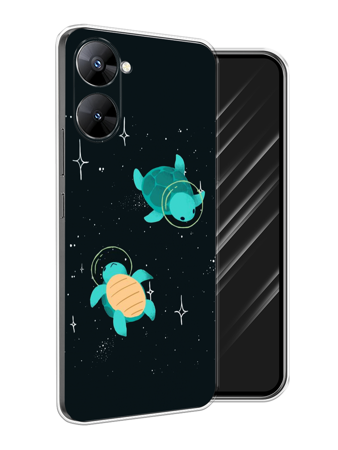 

Чехол Awog на Realme V30 5G/V30T 5G "Черепашки космонавты", Черный;синий, 2513550-4