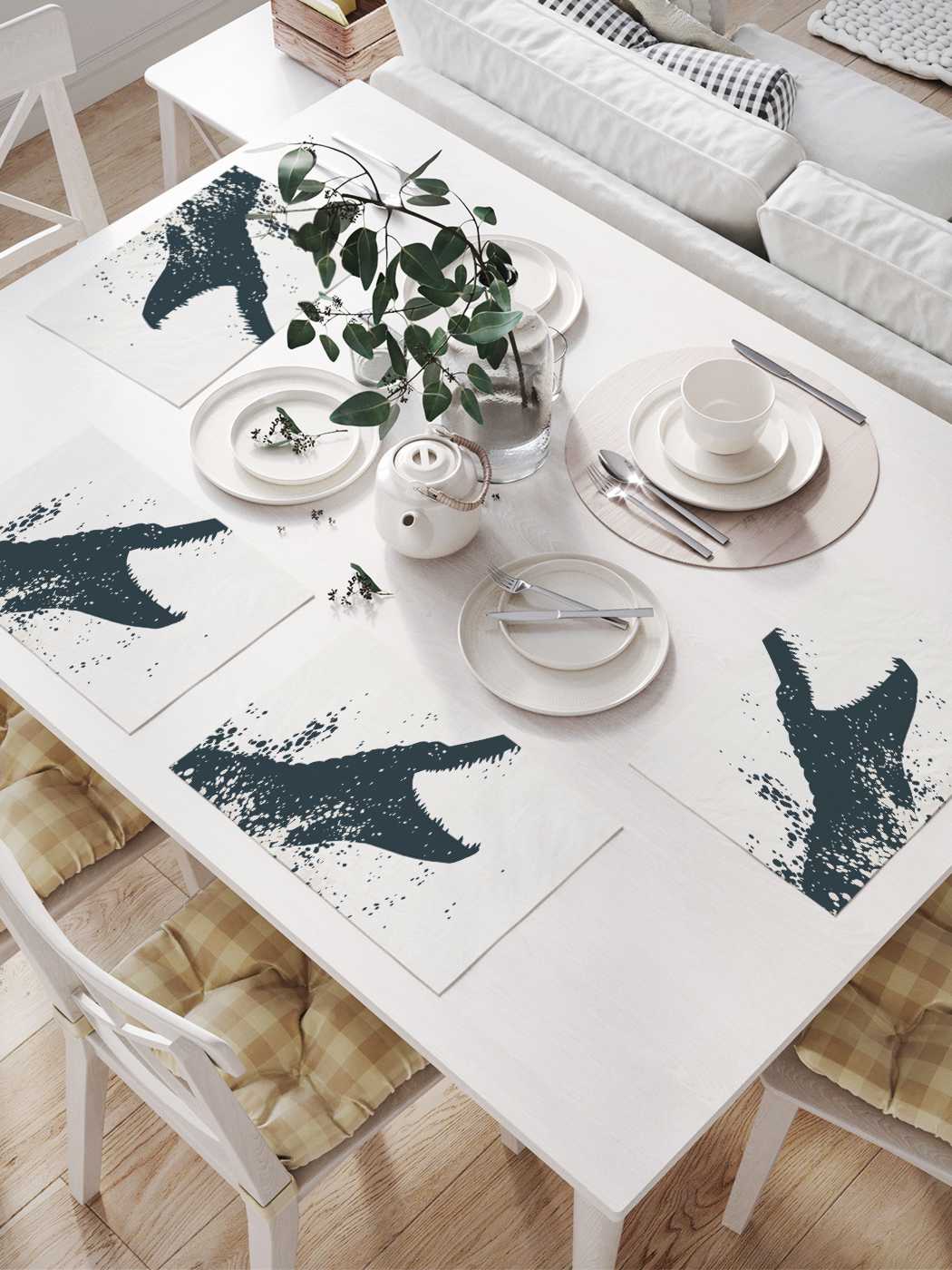 

Комплект салфеток JoyArty "Злой аллигатор" (32х46 см, 4 шт.), Розовый