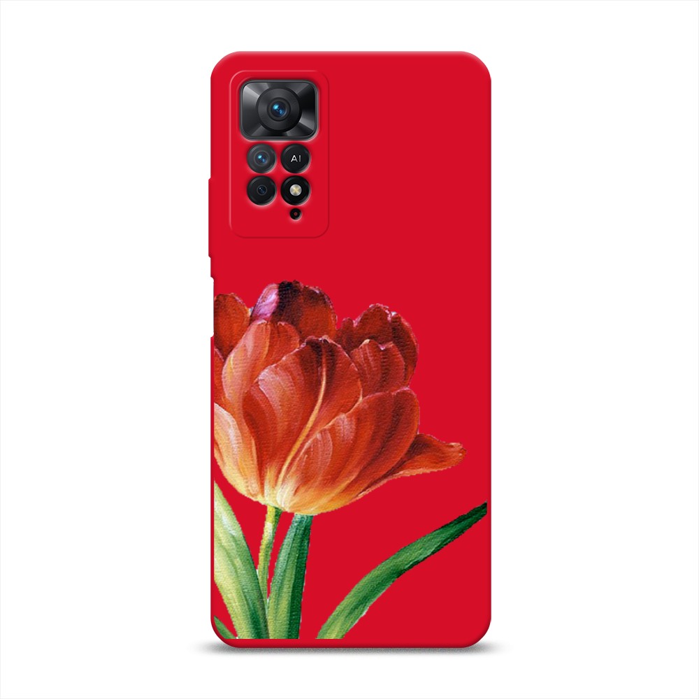 

Чехол Awog на Xiaomi Redmi Note 11 Pro/11 Pro 5G/11E Pro "Красный тюльпан", Оранжевый;зеленый, 314853-1