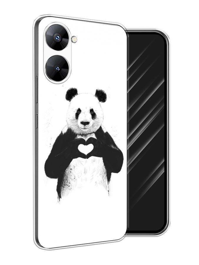 

Чехол Awog на Realme V30 5G/V30T 5G "Панда love", Серебристый, 2513550-10