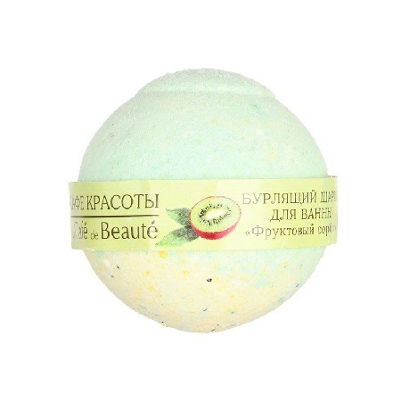 фото Бурлящий шар для ванн фруктовый сорбет 100 гр (кафе красоты) cafe mimi