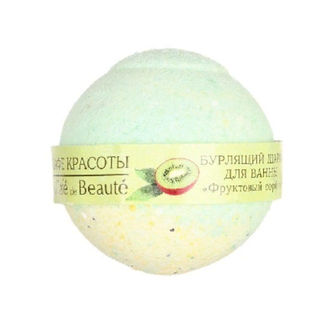 фото Бурлящий шар для ванн фруктовый сорбет 100 гр (кафе красоты) cafe mimi