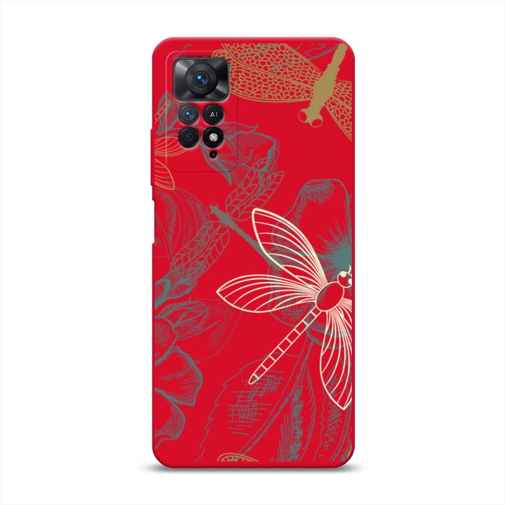 

Чехол Awog на Xiaomi Redmi Note 11 Pro/11 Pro 5G/11E Pro "Тени стрекоз", Коричневый;зеленый;белый, 314853-1