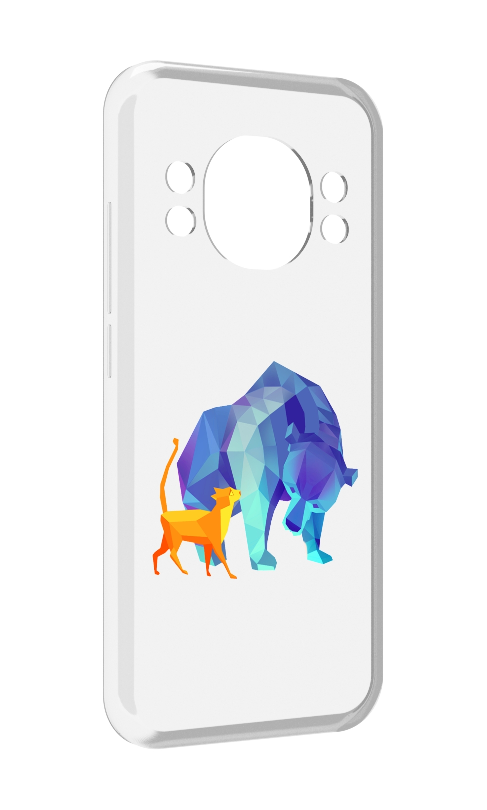 

Чехол MyPads Кот-и-медведь для Doogee S98 / S98 Pro, Прозрачный, Tocco