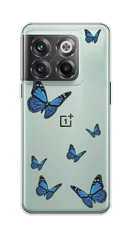 

Чехол на OnePlus Ace Pro "Blue butterflies", Синий;черный, 153350-1