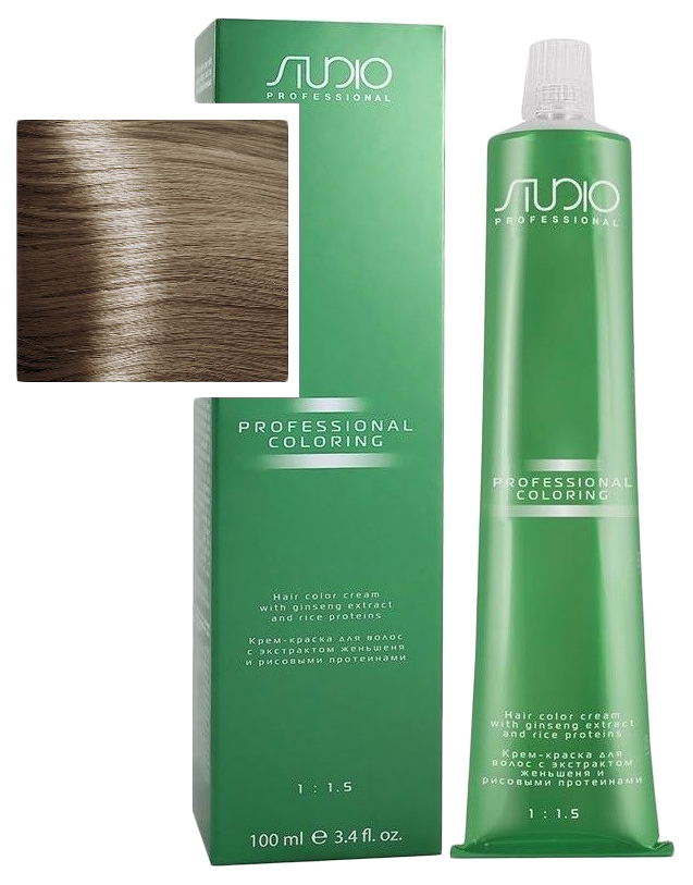 Крем-краска для волос Kapous Studio Professional 9.1 жидкий тинт со стойким пигментом клубника и крем