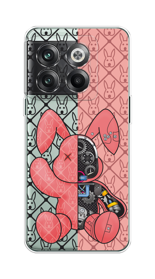 

Чехол на OnePlus Ace Pro "Киборг-заяц розовый", Розовый;прозрачный;черный, 153350-1