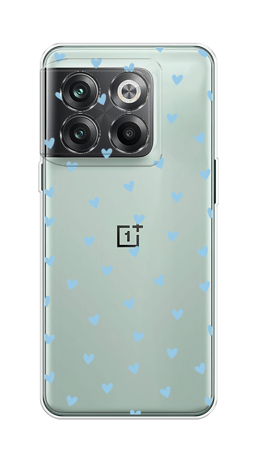 

Чехол на OnePlus Ace Pro "Голубые сердечки паттерн", Голубой;прозрачный, 153350-1
