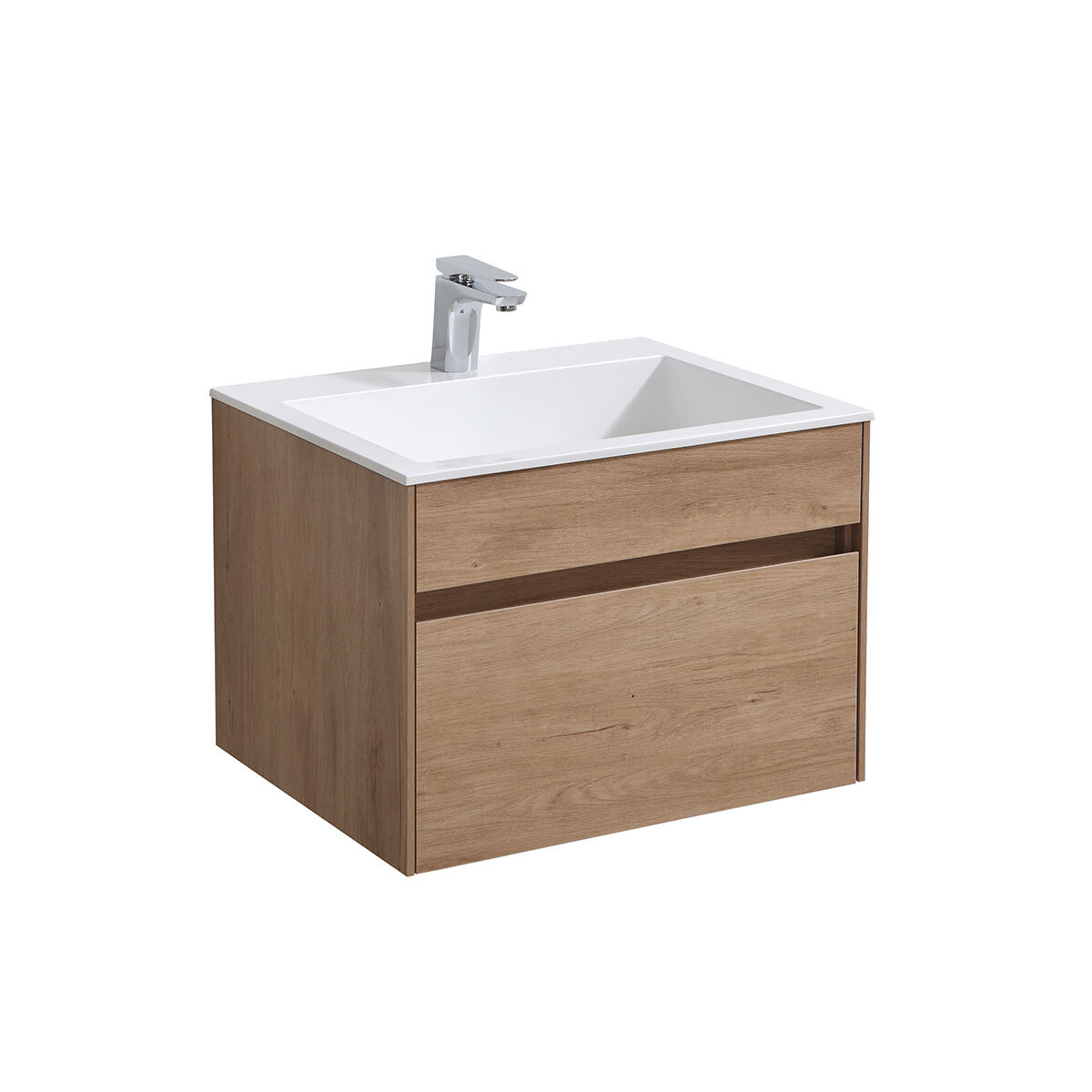 фото Тумба с раковиной vincea chiara 600 n.oak, white (vmc-2c600no,vcb-13600w)