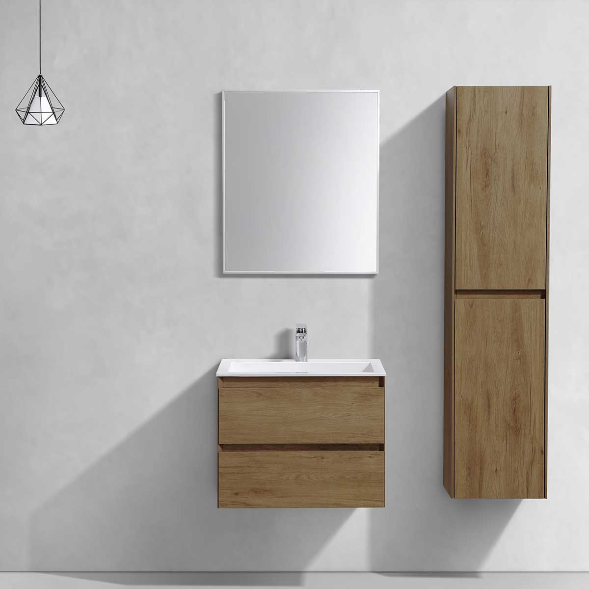 фото Тумба с раковиной vincea luka 600 t.oak, white