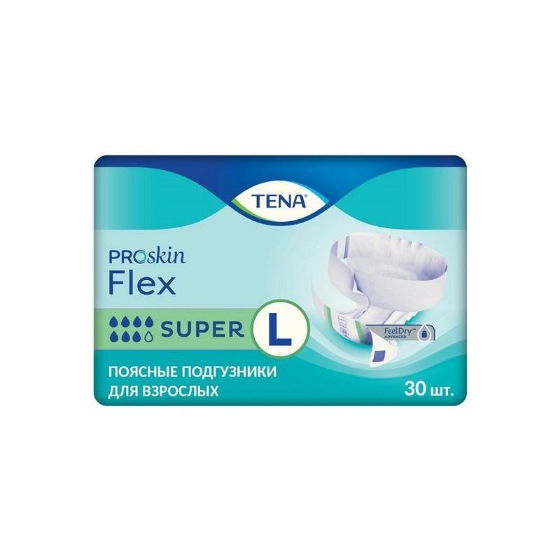 фото Подгузники урологические tena flex super l (83-120 см) 30 шт